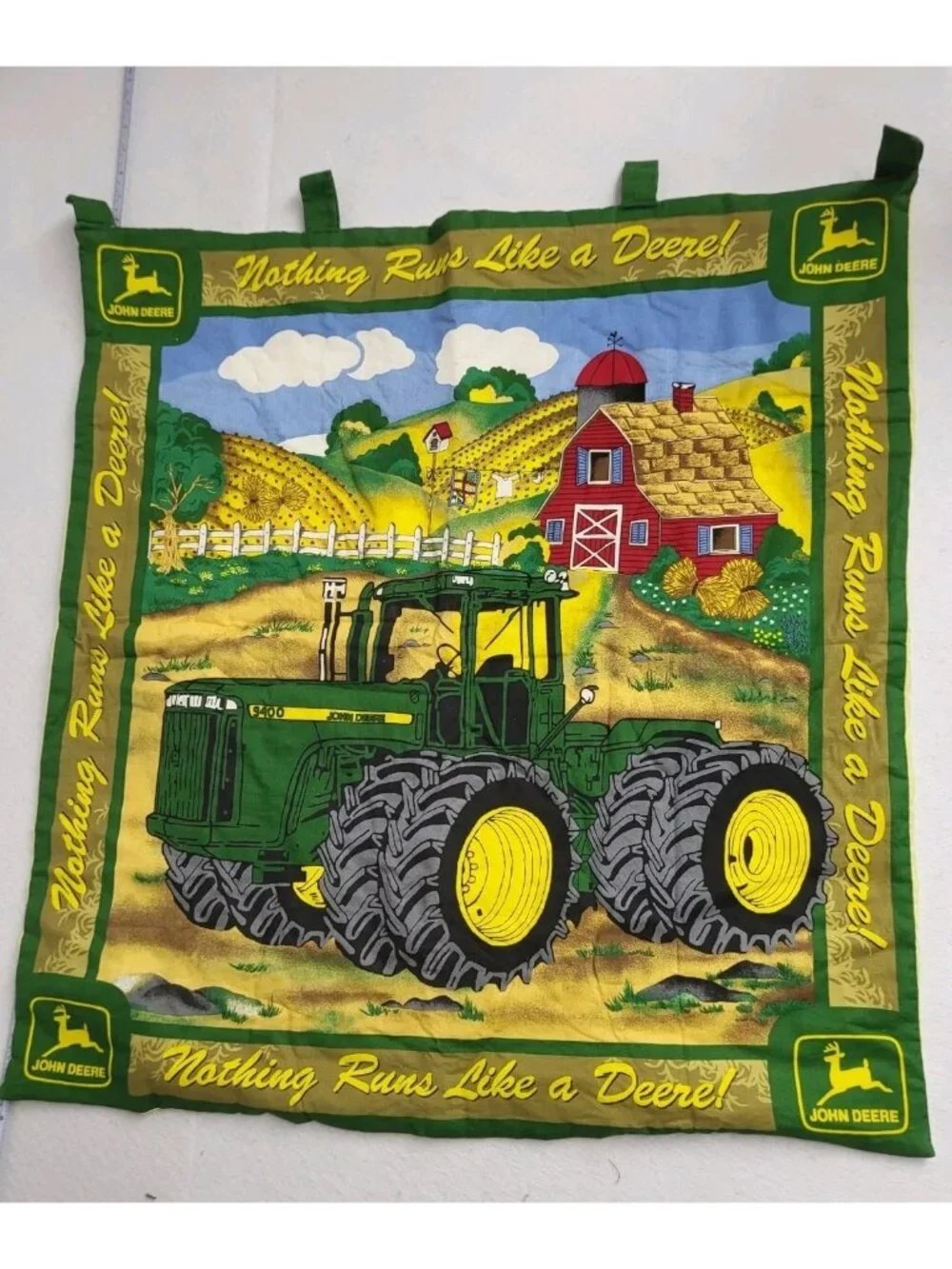 John Deere Tractor Wall Hang Fabric Rustic Farm Barn Cabincore